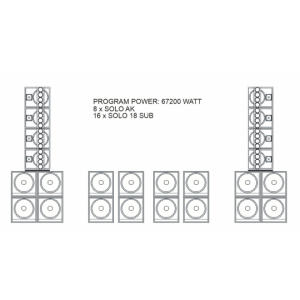 Акустический комплект 8 x SOLO AK + 16 x SOLO 18 SUB 3200