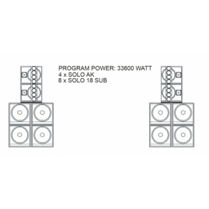 Акустический комплект 4 x SOLO AK + 8 x SOLO 18 SUB 3200
